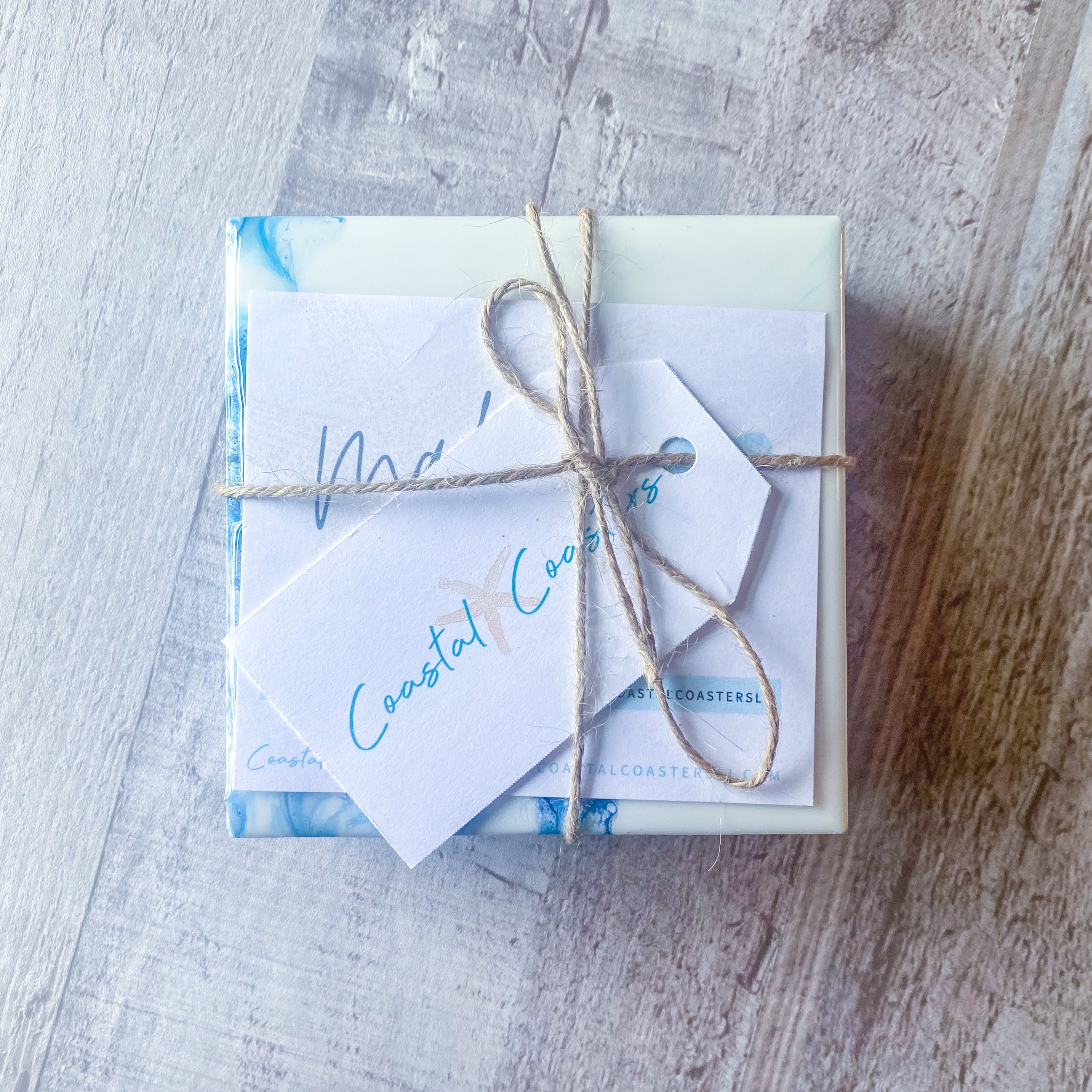 Coastal Coasters - Wave Handmade 4 Pack Coaster Set (Add-On)