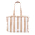 Caribbean Joe - The Frayed Striped Canvas Tote - Natural Combo