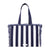 Caribbean Joe - The Frayed Striped Canvas Tote - Navy Combo
