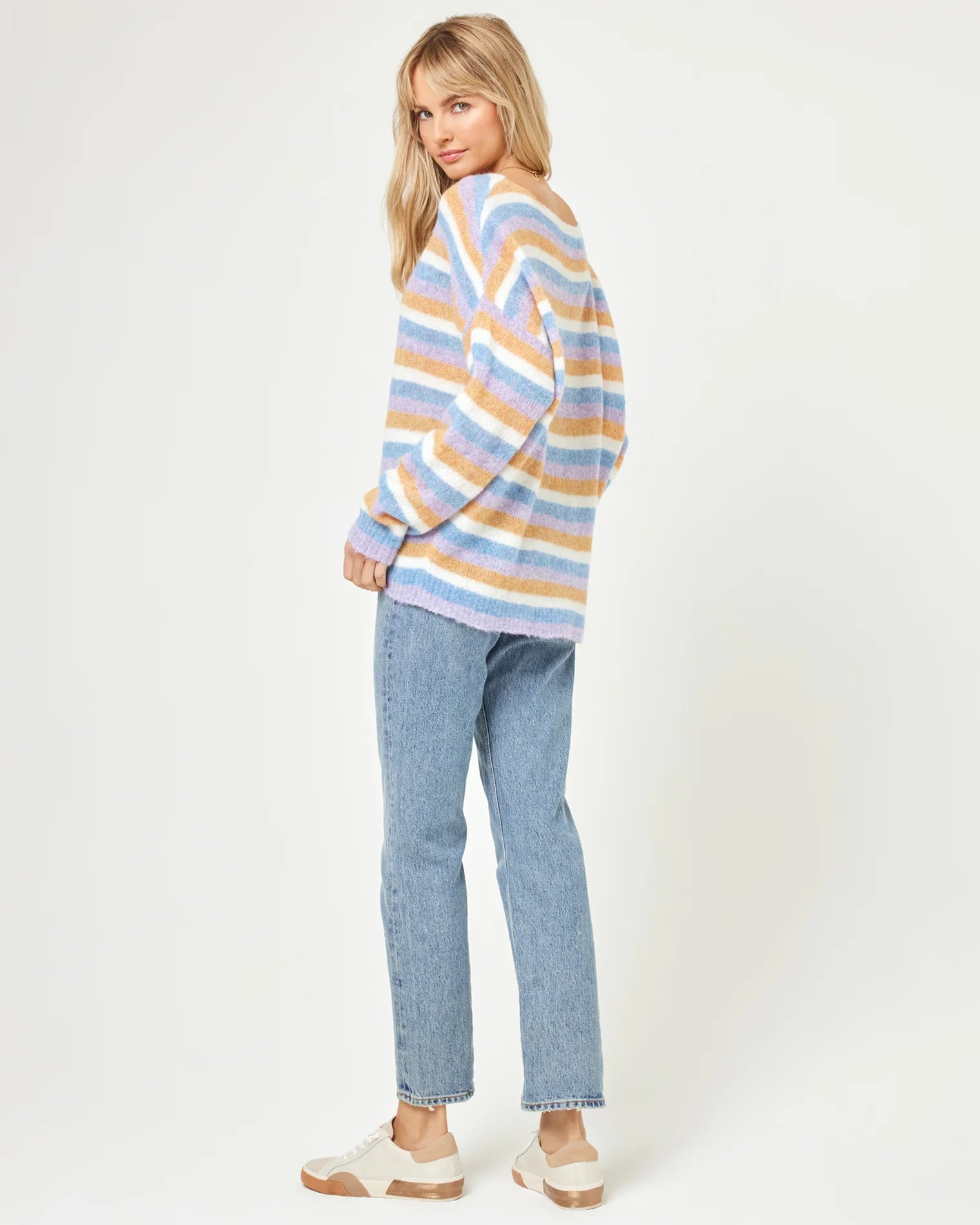 L Space - Cozy Clouds Sweater - Beautiful Skies Stripe