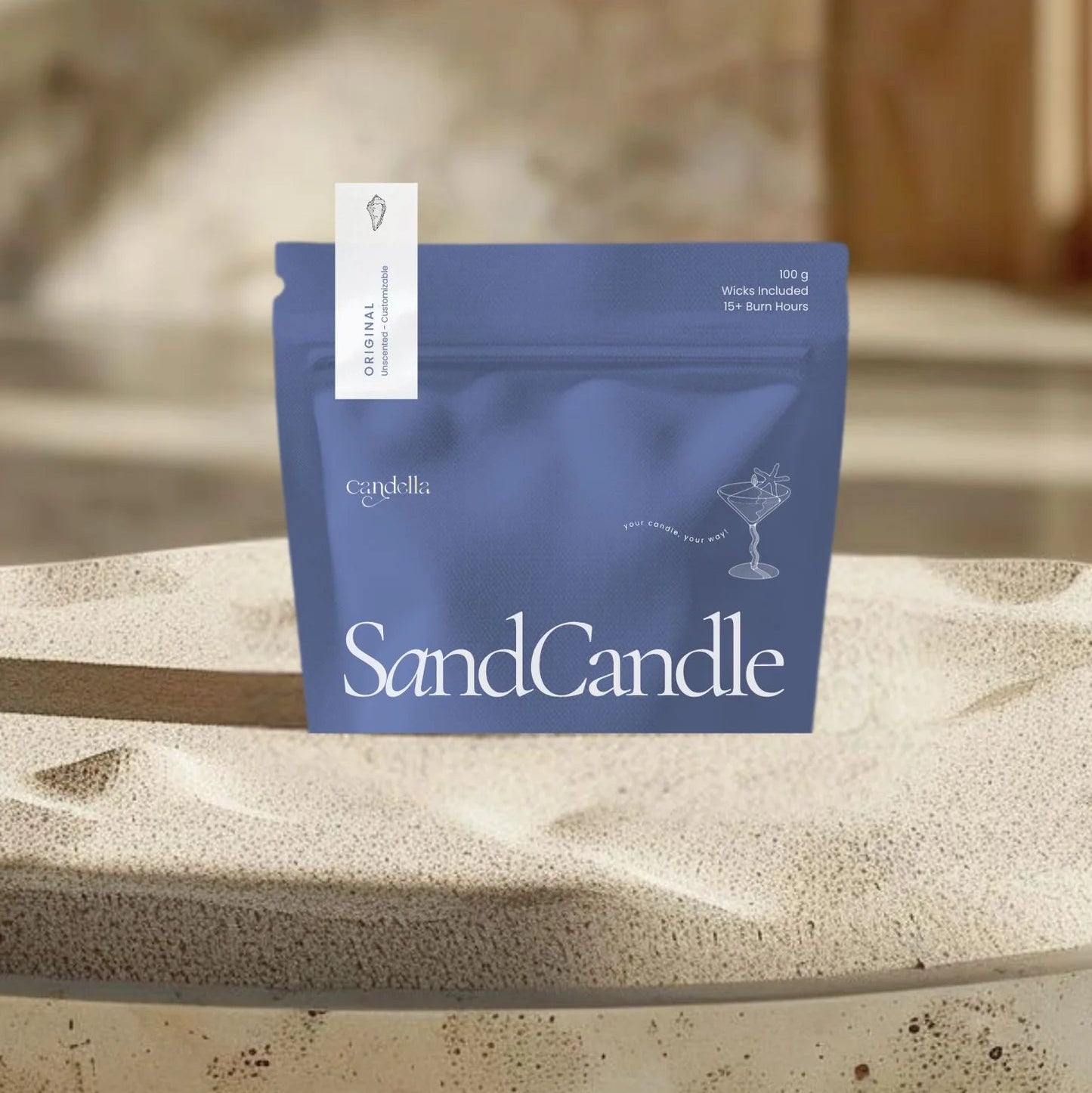 Candella - Original Sand Candle - Unscented - Discovery Size (Add-On)