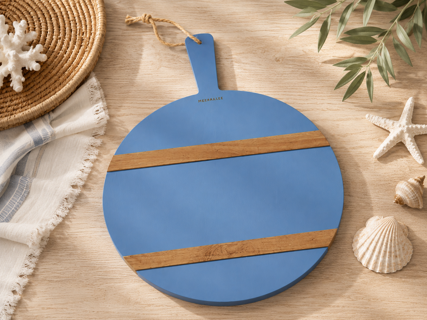 Beachly - Round Wood Charcuterie Serving Board