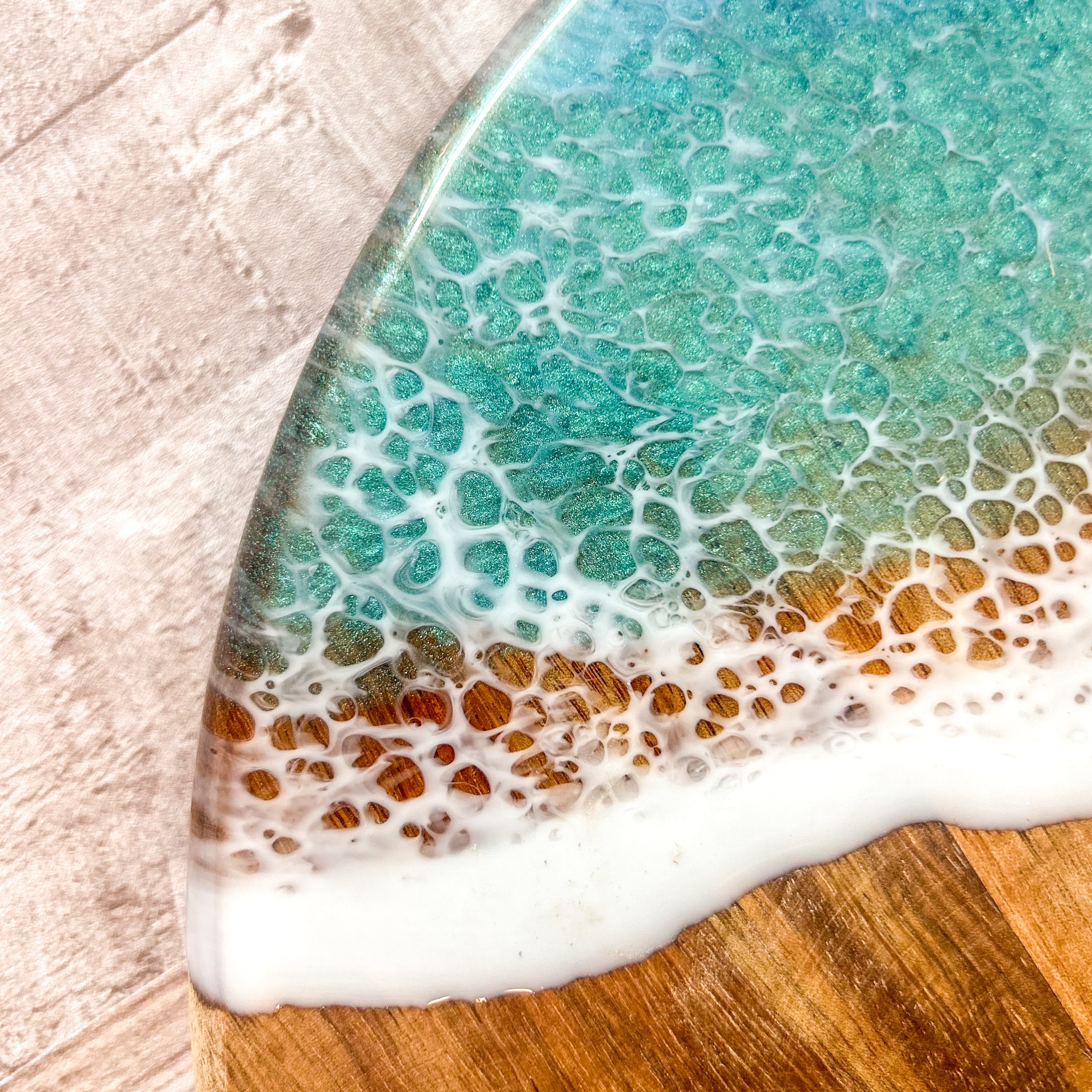 Coastal Coasters - Wood & Resin Large Cheese Board (Add-On)