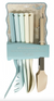 Cook With Color - Ocean - 6 Piece Silicone Utensil Set - Blue & Tan