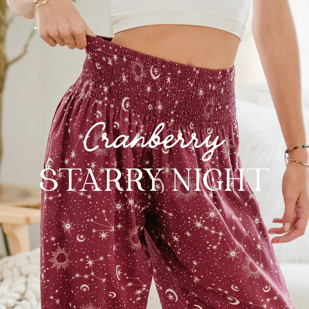 Lotus & Luna - Cranberry Starry Night Harem Pants