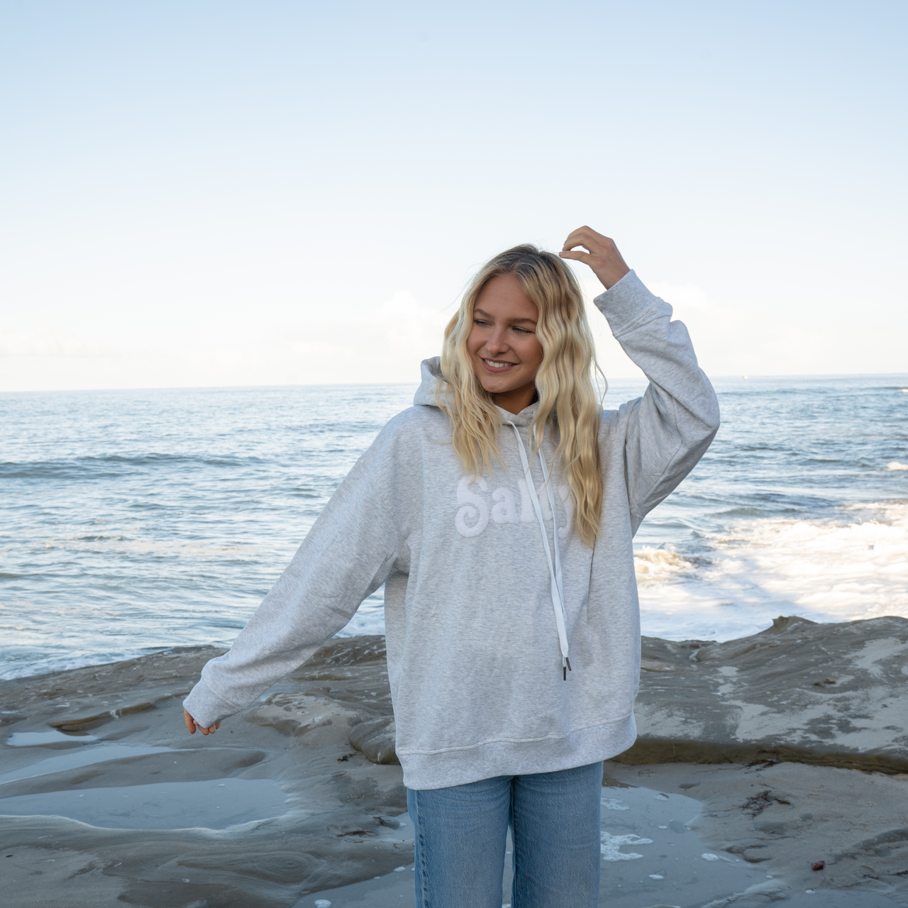 Beachly - The Salty Hoodie - Light Grey