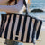 Caribbean Joe - The Frayed Striped Canvas Tote - Navy Combo