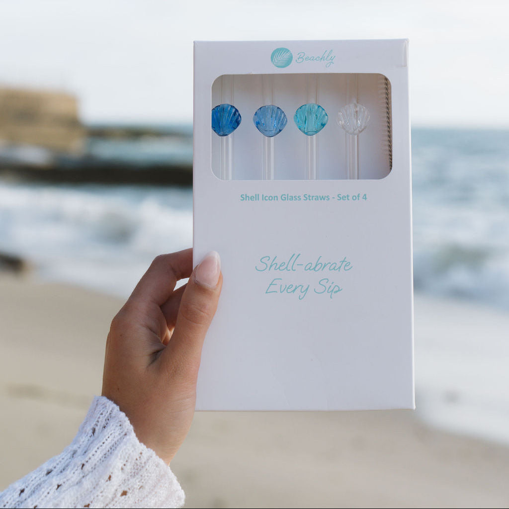 Beachly - The Sip by the Sea Glass Icon Straw Set