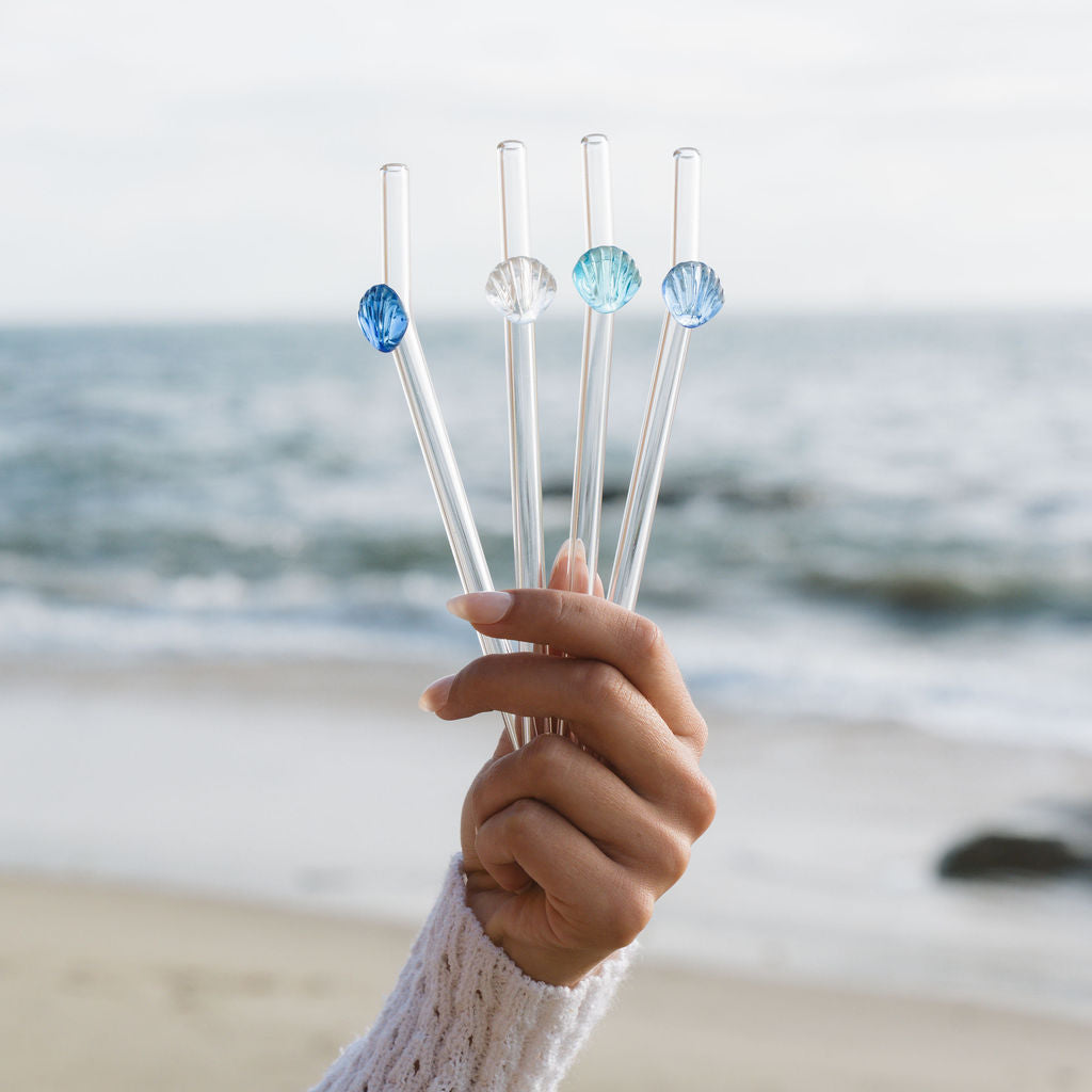 Beachly - The Sip by the Sea Glass Icon Straw Set