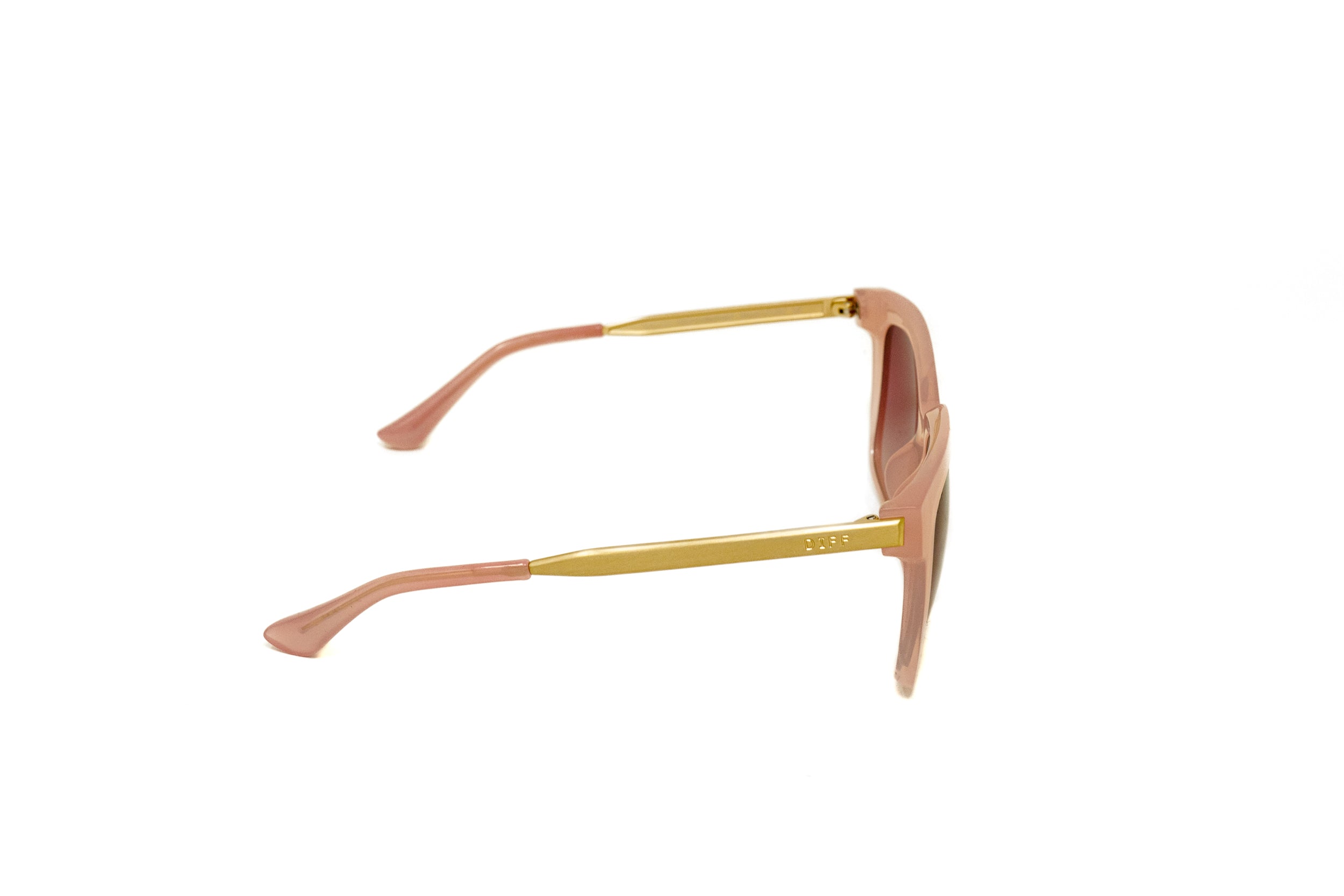 Diff Eyewear - Hailey Sunglass & Cleaning Kit Bundle - Pink Crystal + Rose Gradient Lens (Add-On)