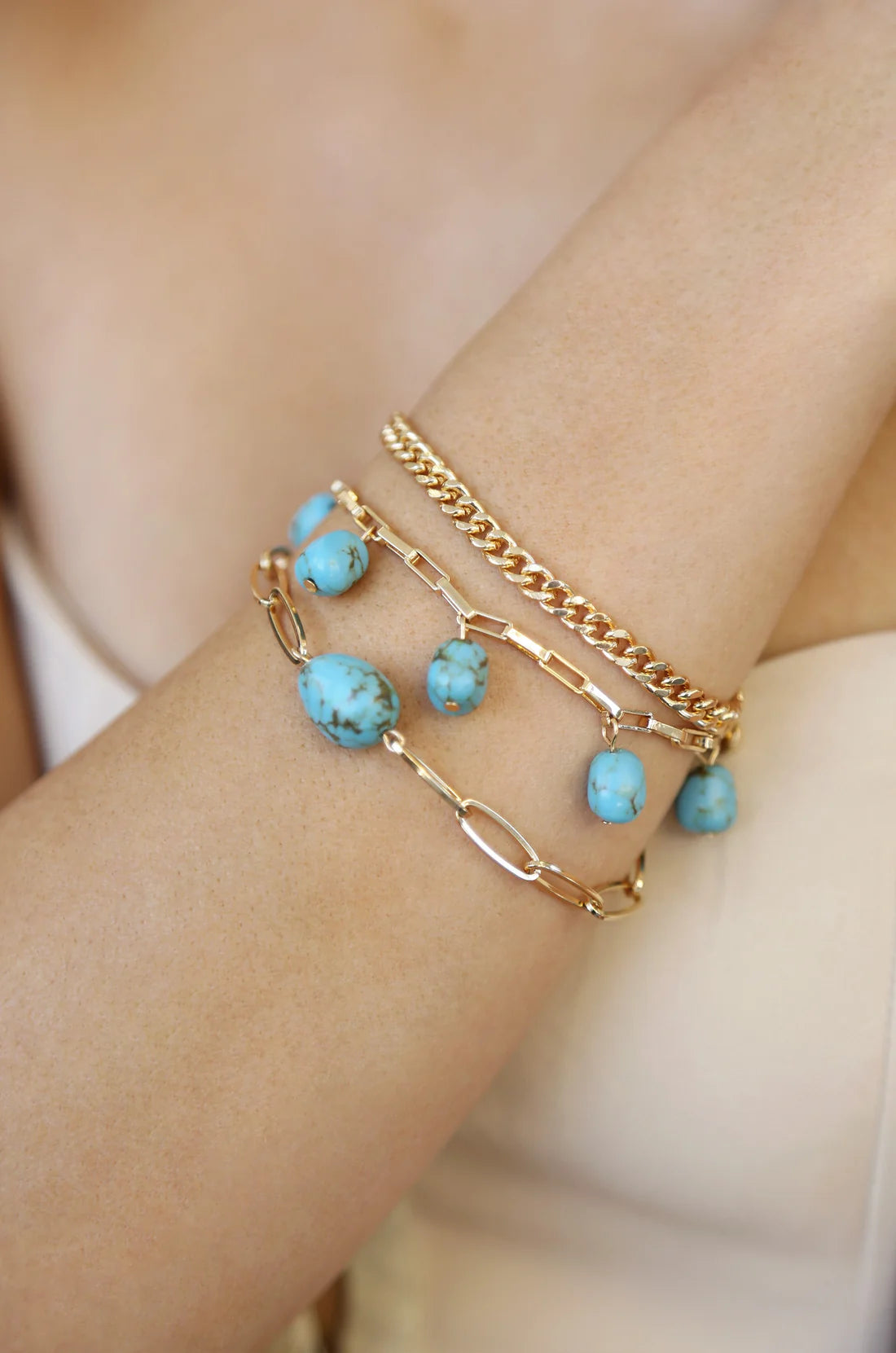 Ettika - Turquoise Nugget Bracelet Set
