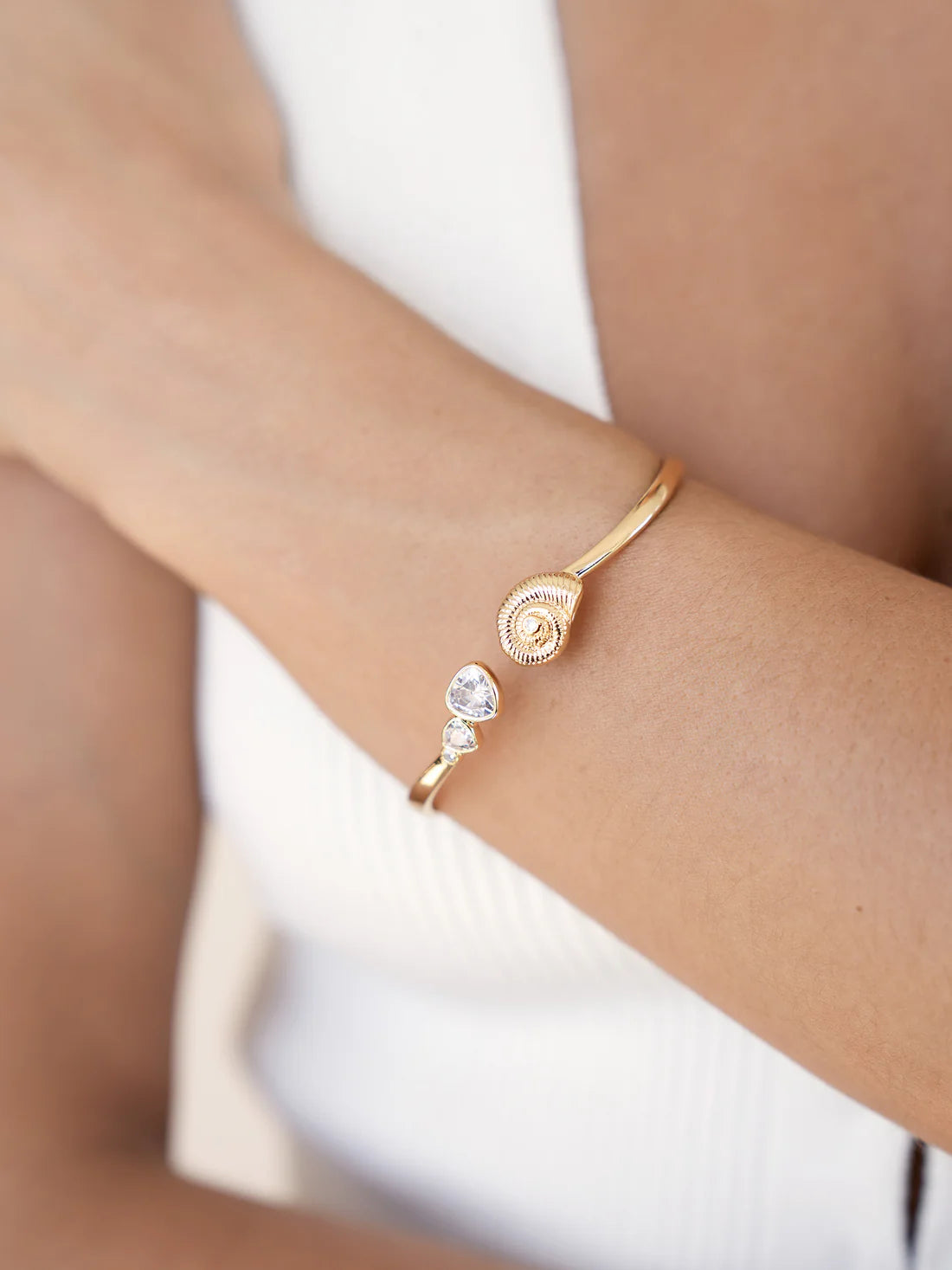 Ettika - Golden Nautilus Shell Cuff Bracelet