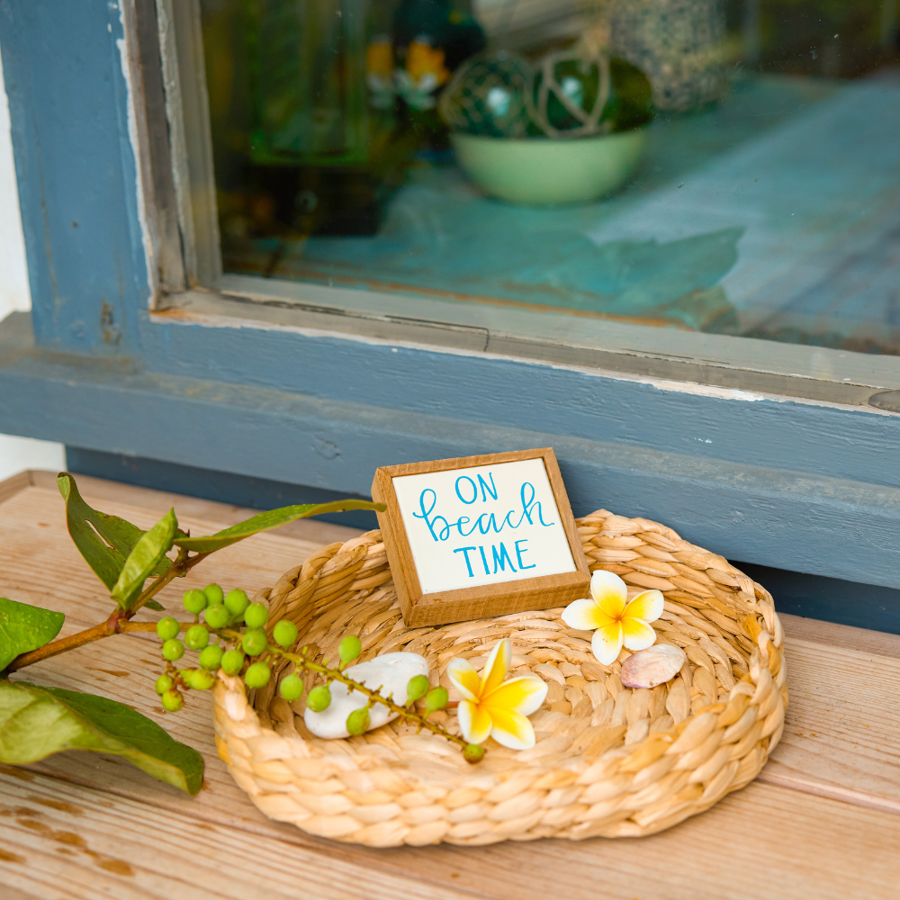 Primitives By Kathy - The On Beach Time Mini Sign (+)