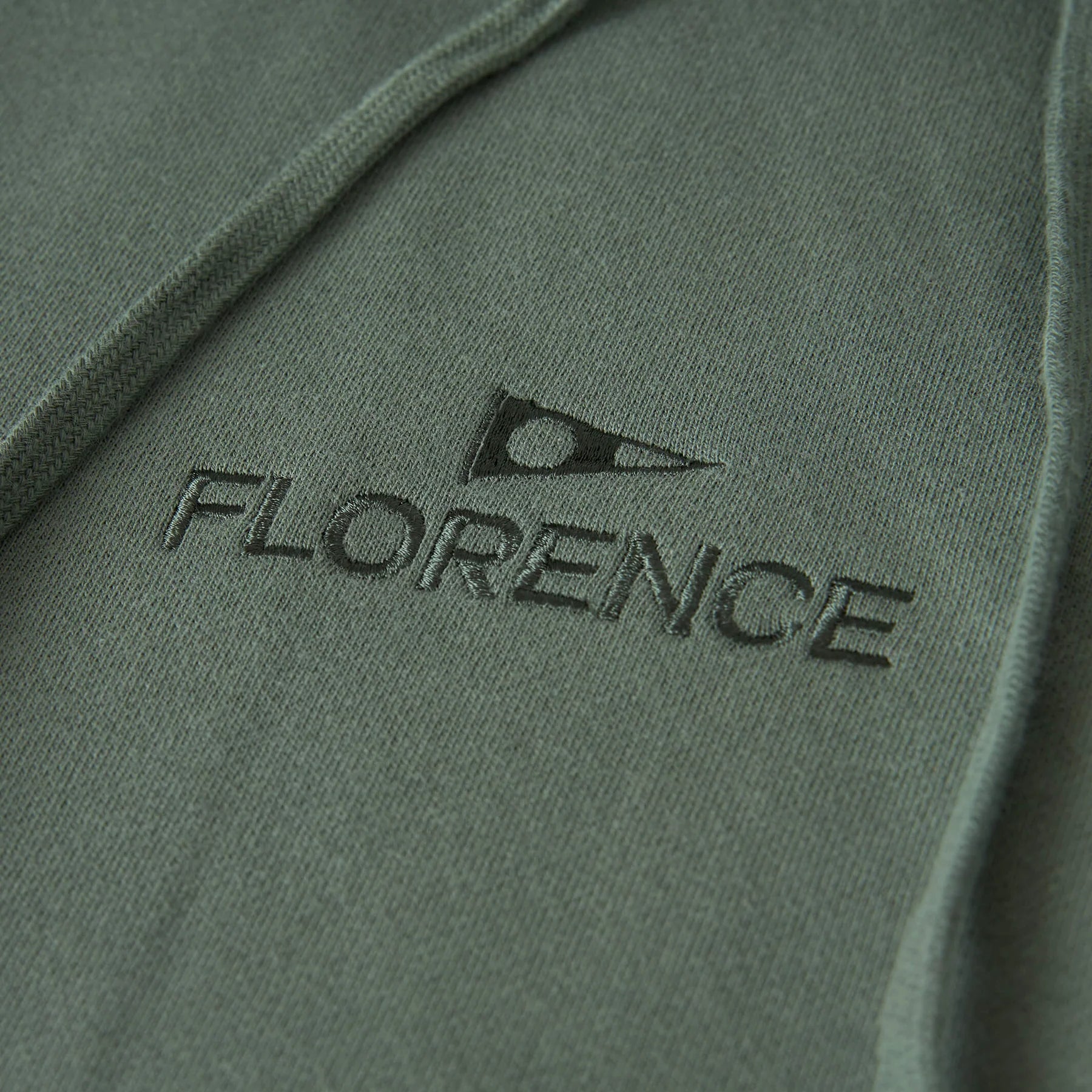 Florence Marine X - Florence Embroidered Hoodie - Dark Sage