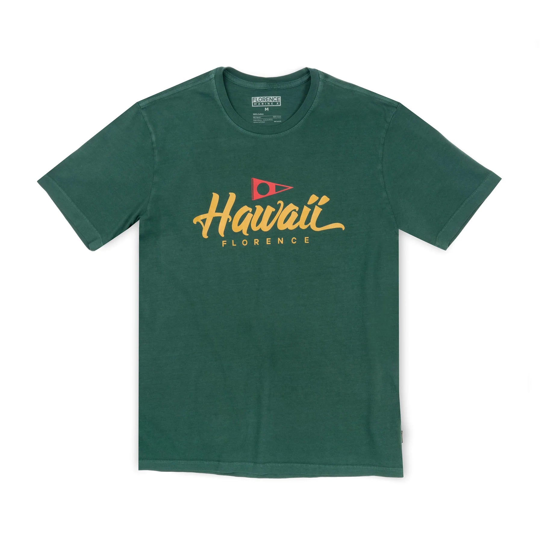 Florence Marine X - Island Script T-Shirt - Dark Emerald