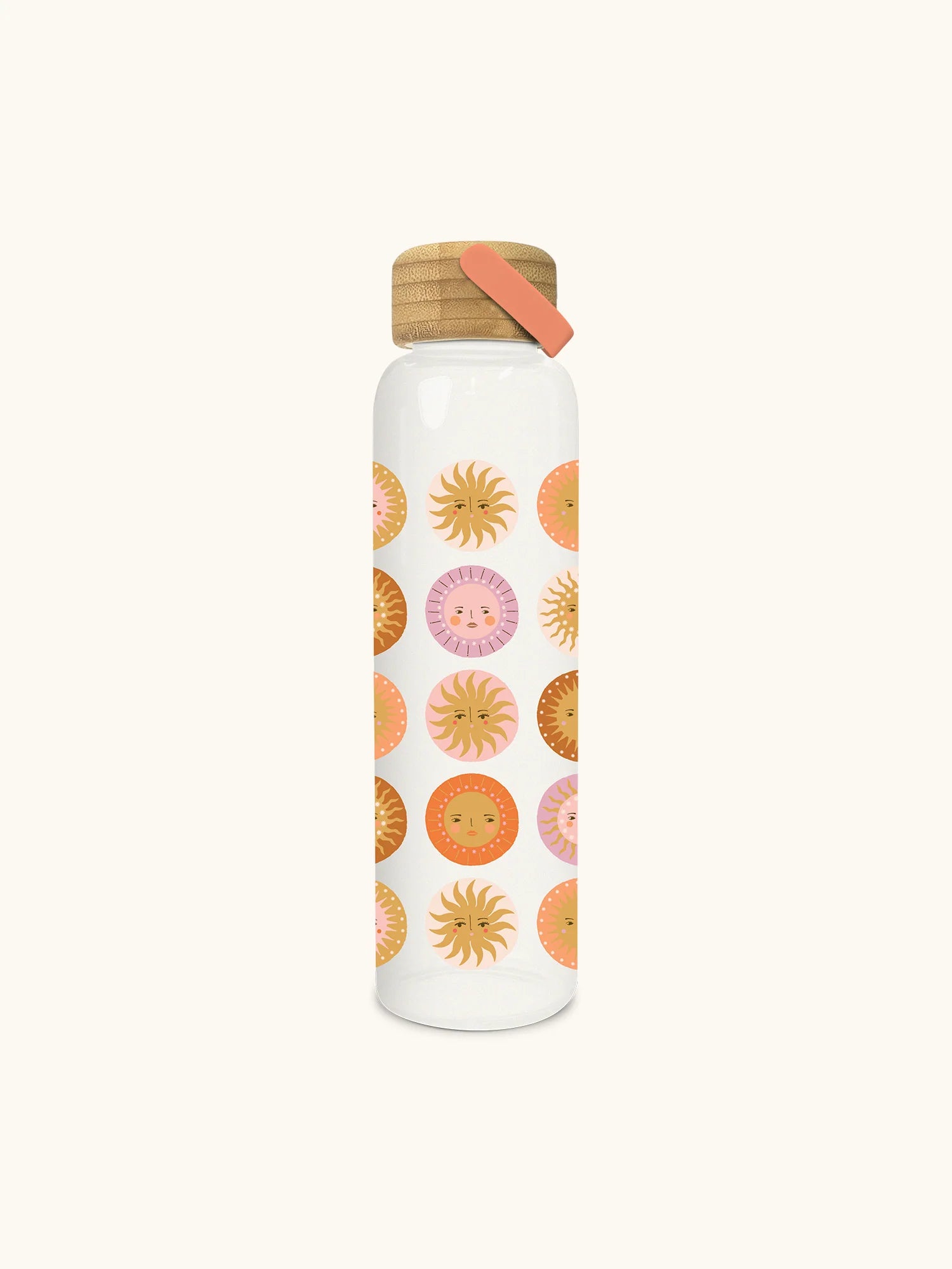 Studio Oh - On the Sunny Side Glass Water Bottle with Bamboo Lid