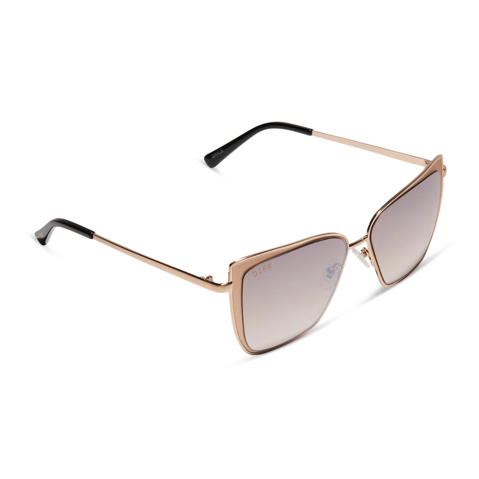 Diff Eyewear - Grace Sunglasses - Gold Taupe Rose Mirror (Add-On)