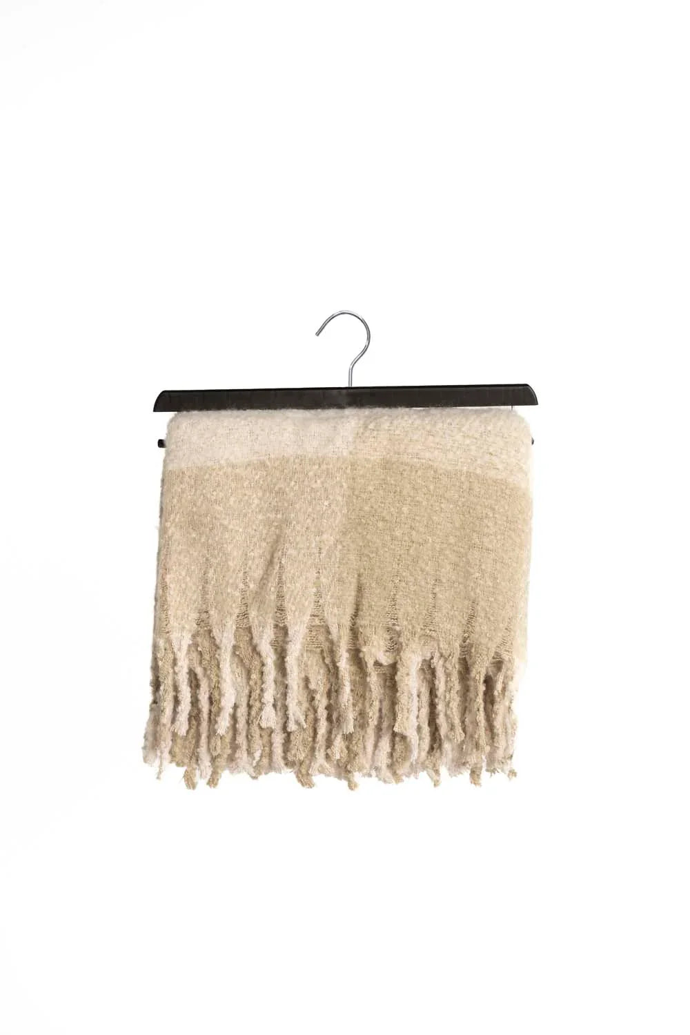 Gyal Bashy - Cozy Recycled Throw Blanket - Oat Stripe