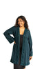 Gyal Bashy - Organic Cotton Kimono with Velvet Trim- Teal