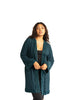 Gyal Bashy - Organic Cotton Kimono with Velvet Trim- Teal