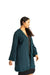 Gyal Bashy - Organic Cotton Kimono with Velvet Trim- Teal