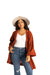 Gyal Bashy - Organic Cotton Kimono with Velvet Trim- Rust (Add-On)