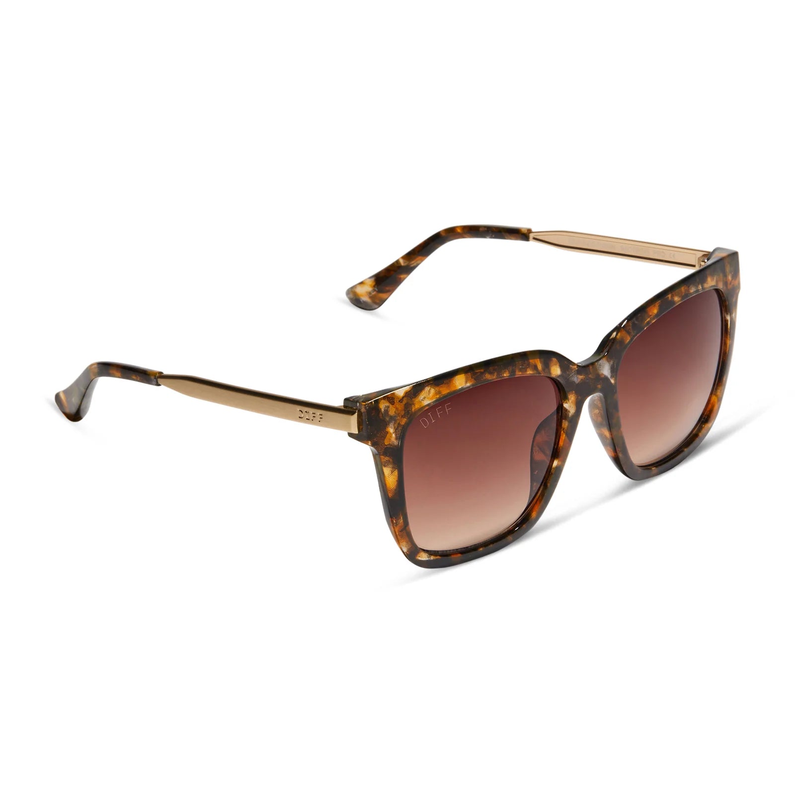 Diff Eyewear - Hailey - Dunmor Tortoise Brown Gradient Sunglasses (Add-On)