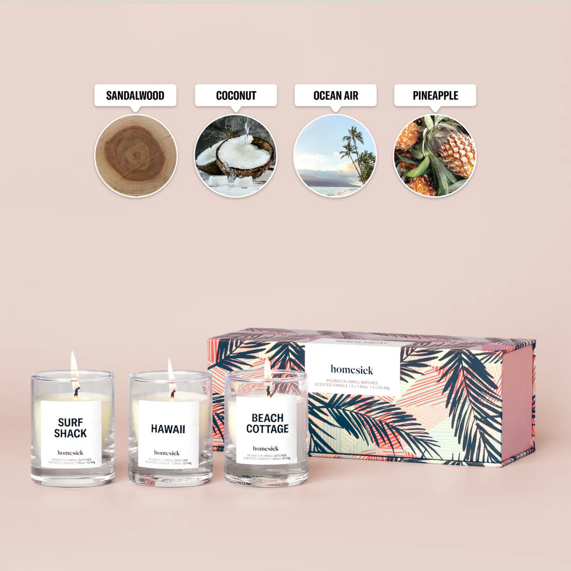 Homesick - Beach Vacay Mini Candle Trio