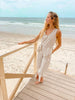 Beachly - Palms and Stripes Jumpsuit - Dune