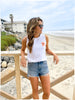 Beachly - Once and Floral Tank - Cloud