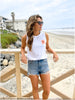 Beachly - Once and Floral Tank - Cloud