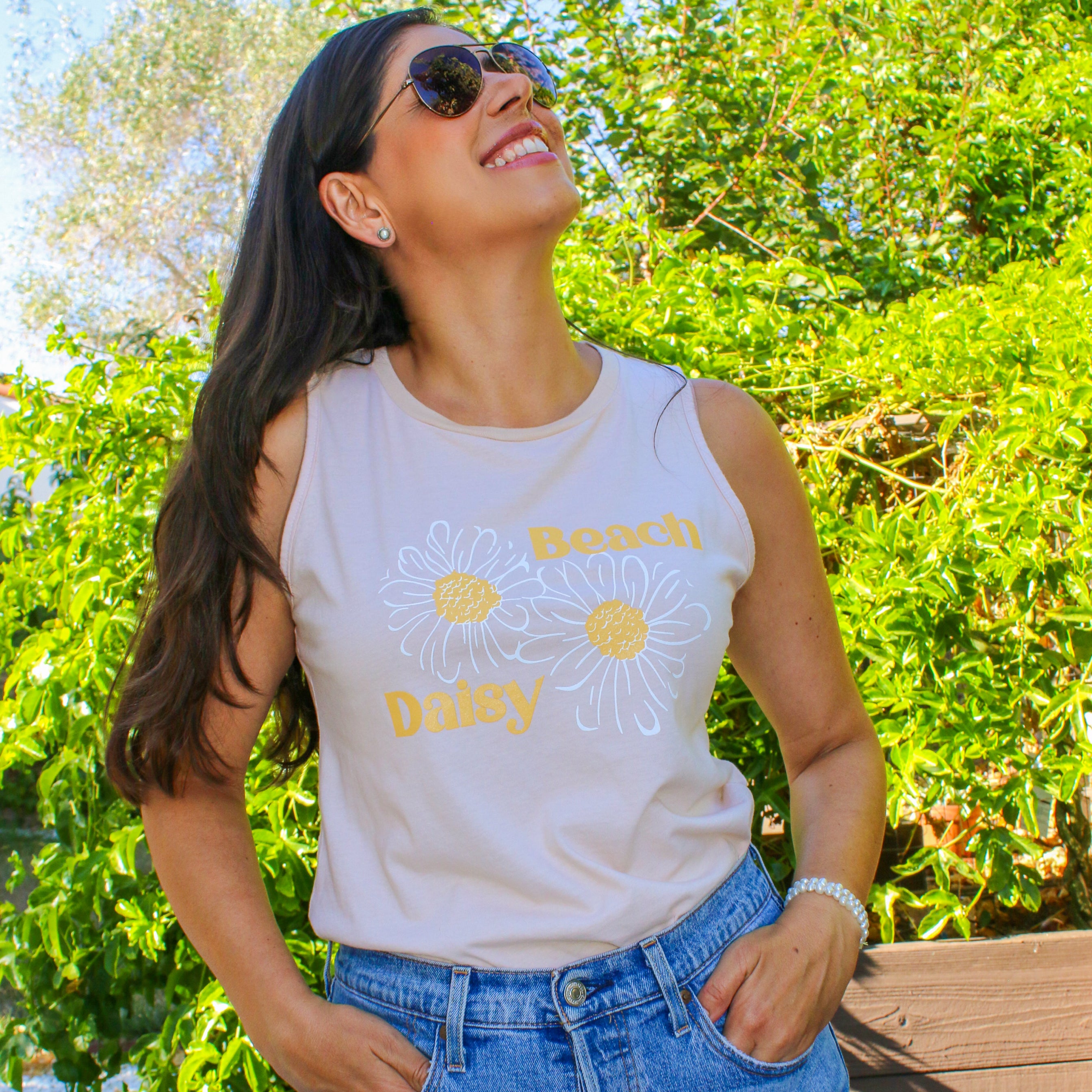 Beachly - Beach Daisy Tank - Vintage Sand (Add-On)