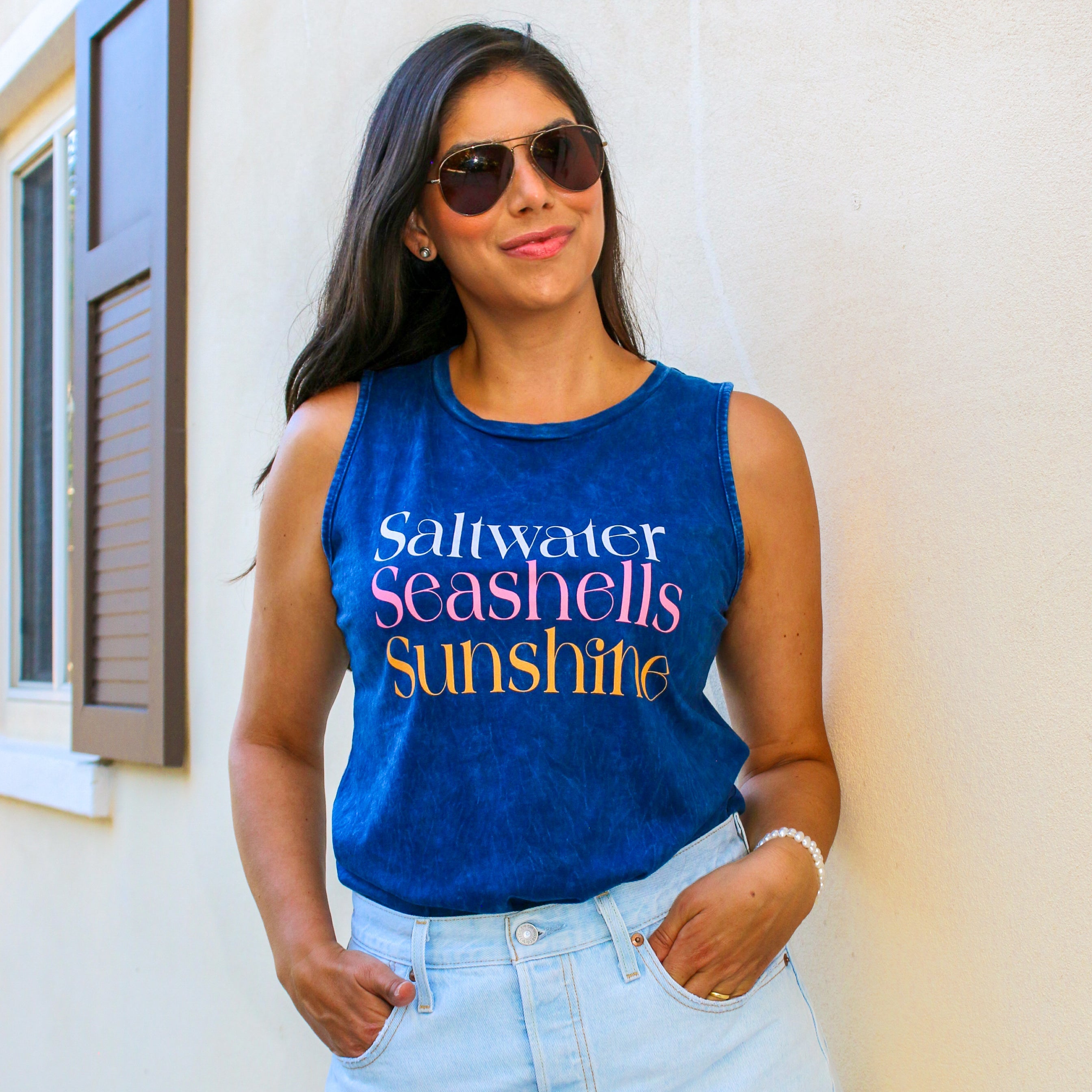 Beachly - Salt & Shells Tank - Mineral Navy