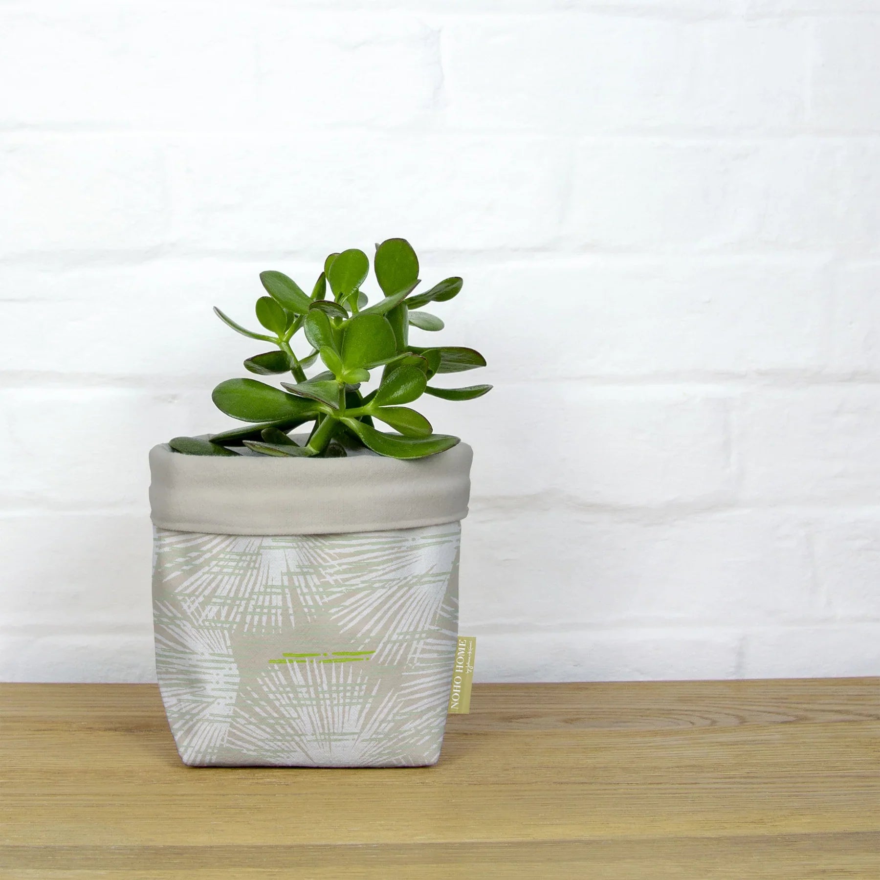 Noho Home - Loulu Fabric Planter - Large - Beige & Ivory