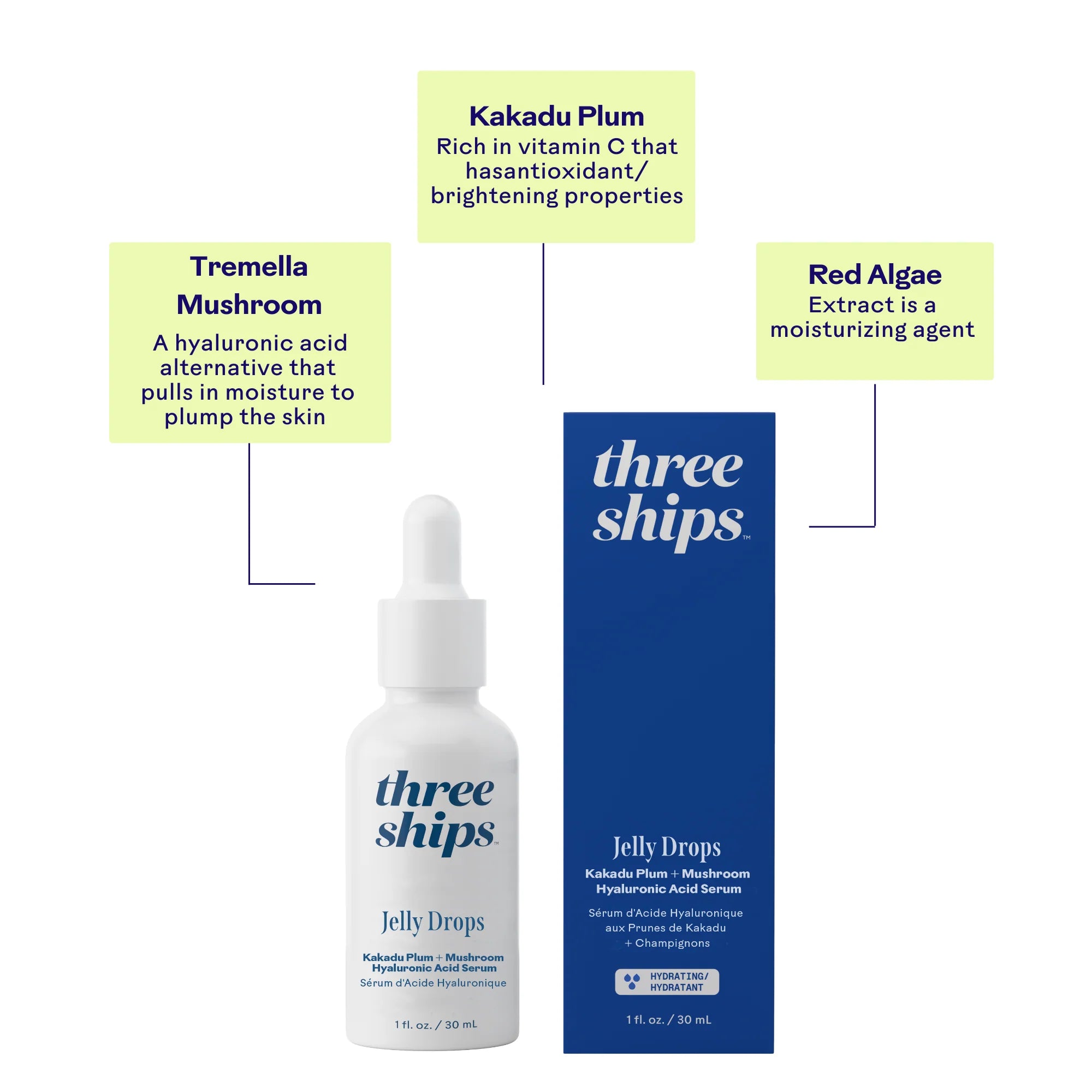 Three Ships - Jelly Drops™ Kakadu Plum + Mushroom Hyaluronic Acid Serum