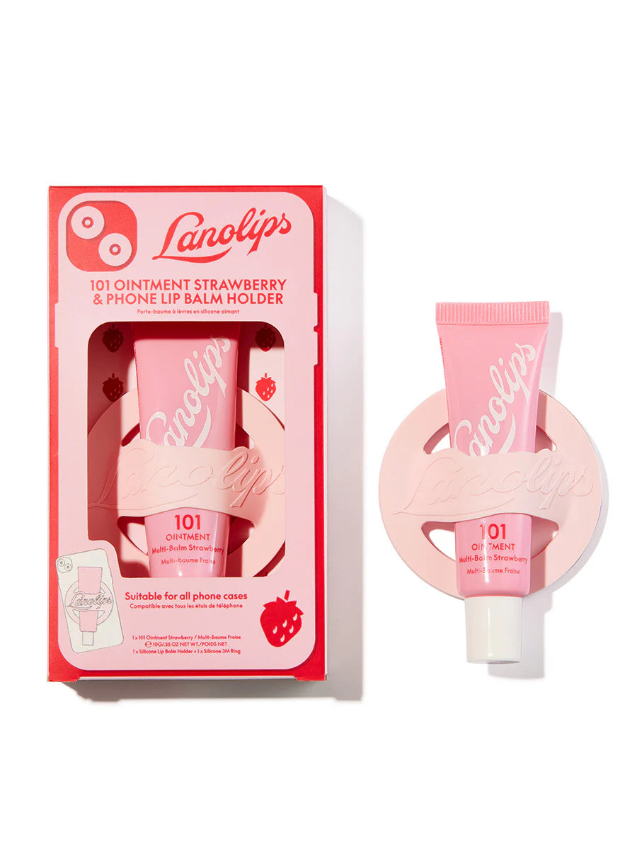 Lanolips - 101 Ointment Strawberry & Phone Lip Balm Holder