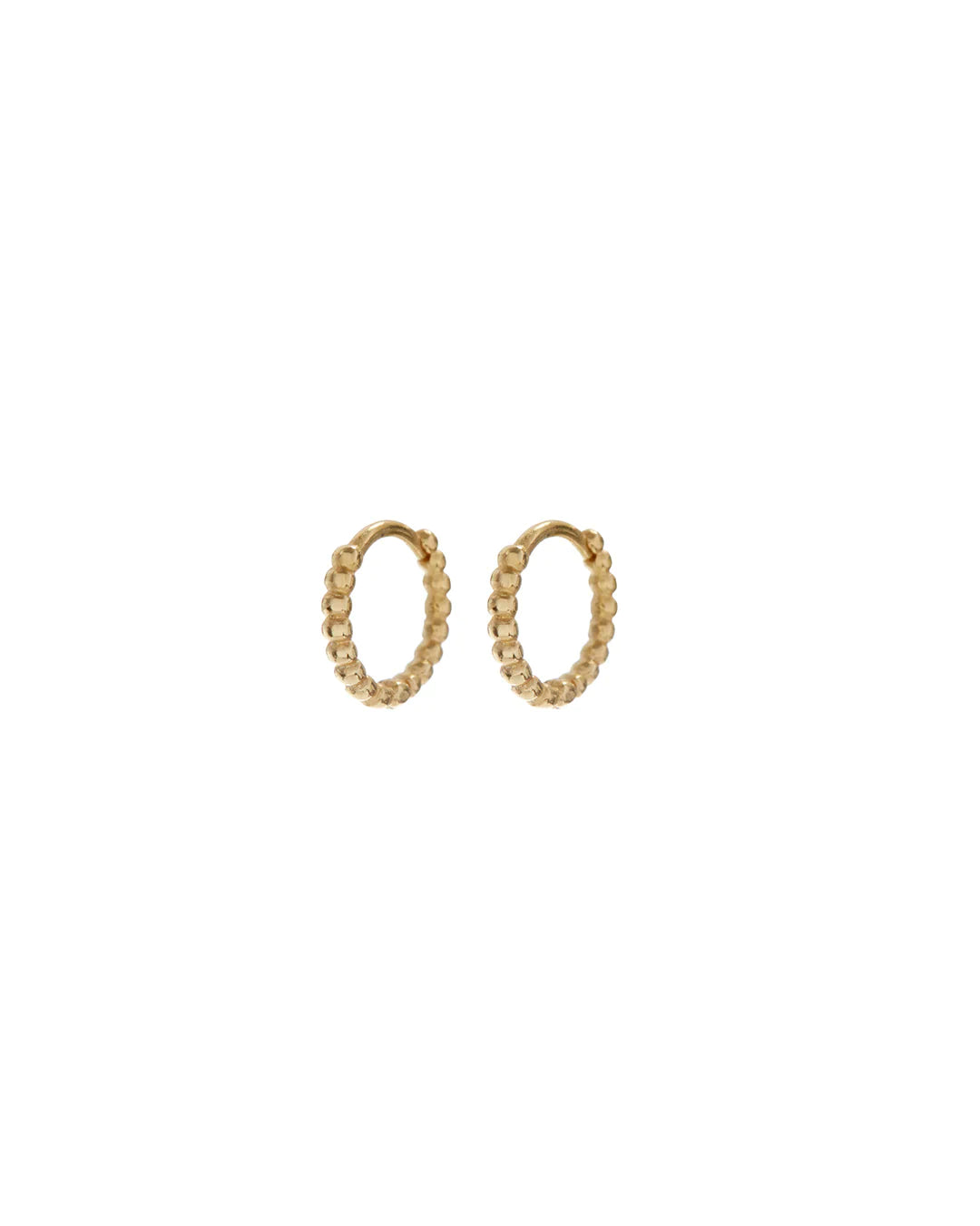 Luv AJ - Mini Continuous Beaded Huggies - Gold