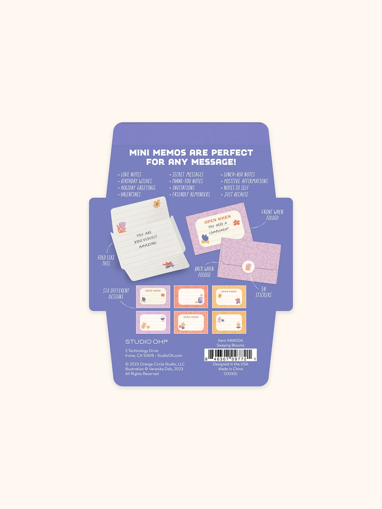 Studio Oh - Swaying Blooms Mini Memo with Stickers