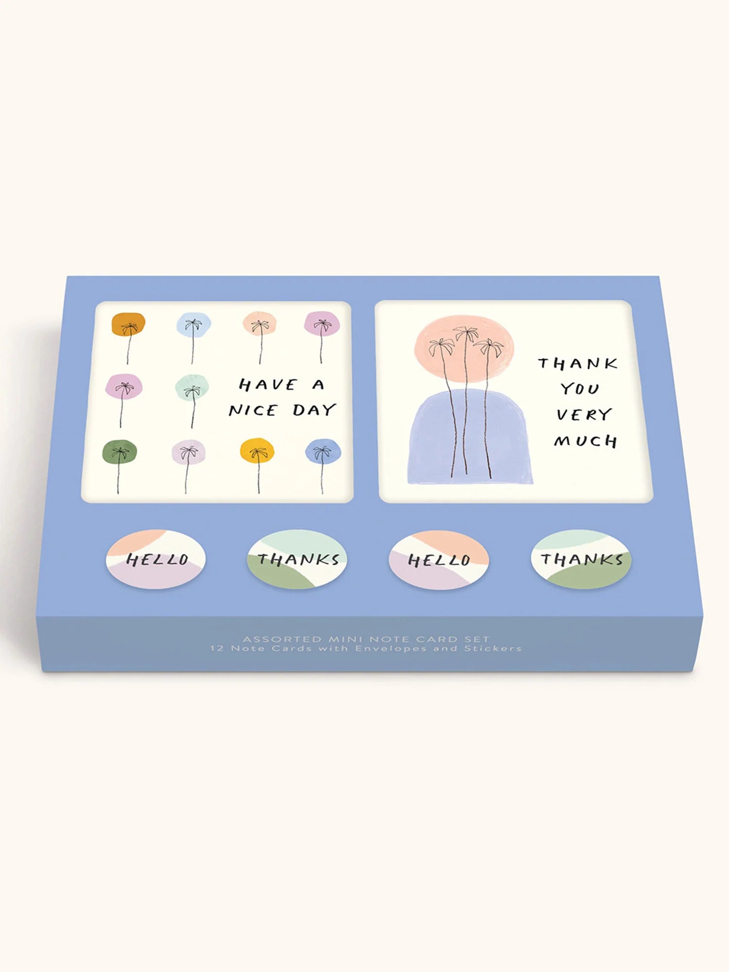 Studio Oh - Dotted Palms Mini Note Card Set with Stickers