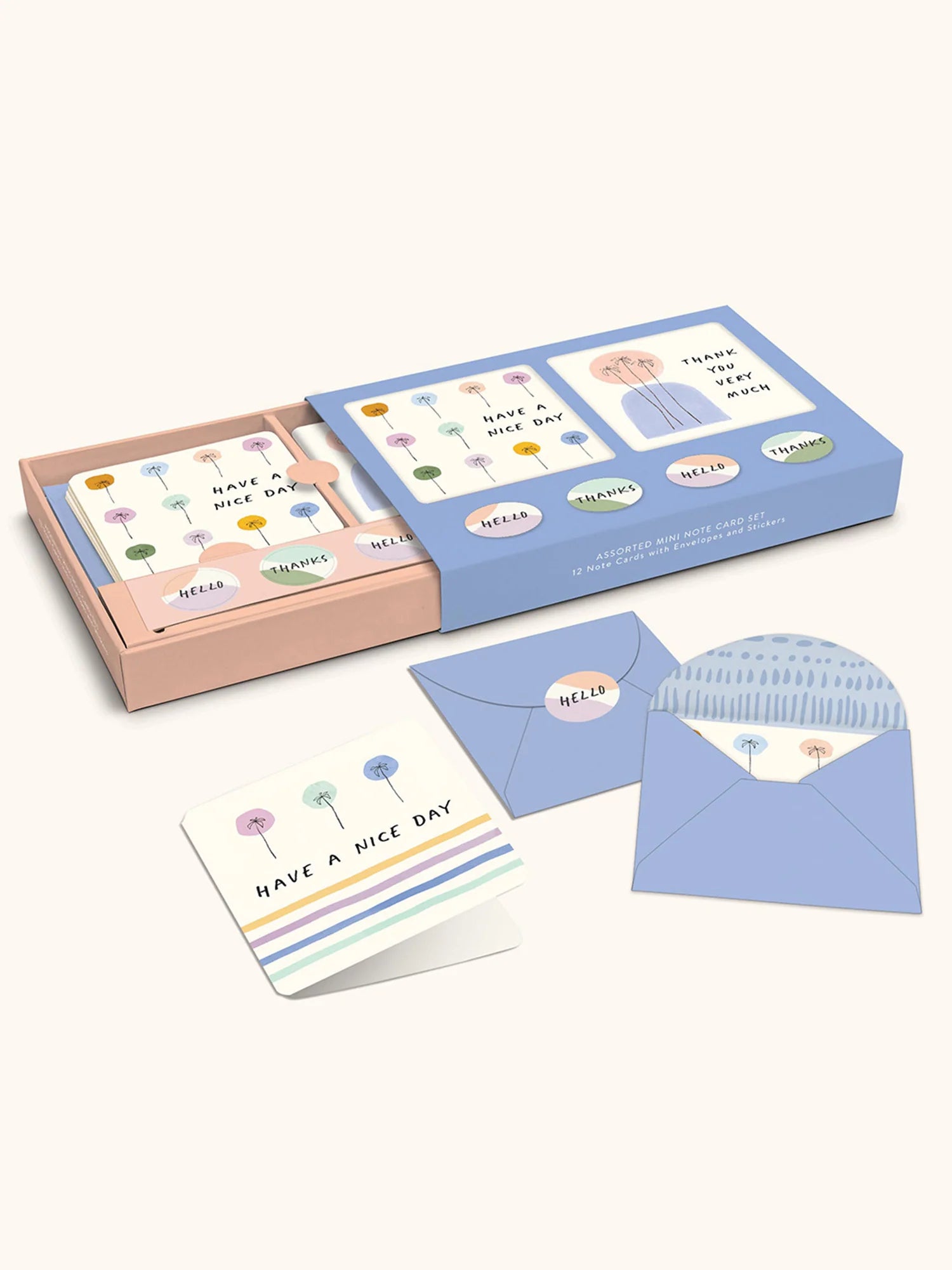 Studio Oh - Dotted Palms Mini Note Card Set with Stickers