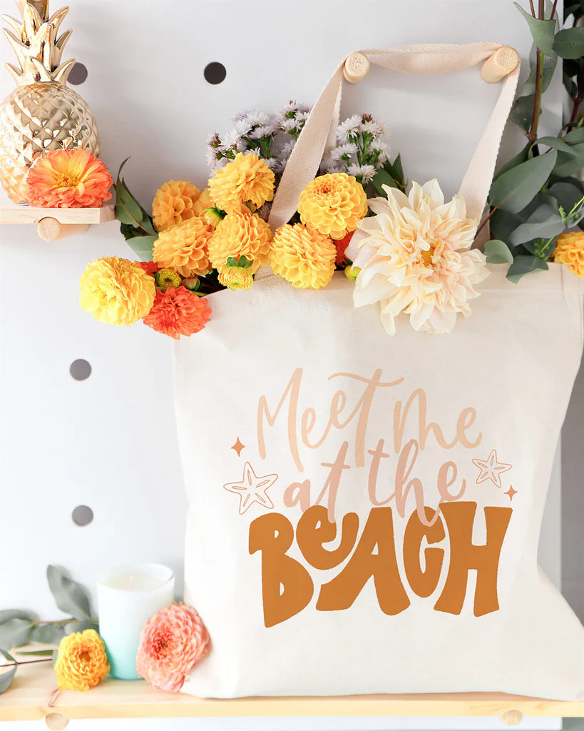 The Cotton & Canvas Company -Meet Me At The Beach Cotton Canvas Tote Bag (Add-On)