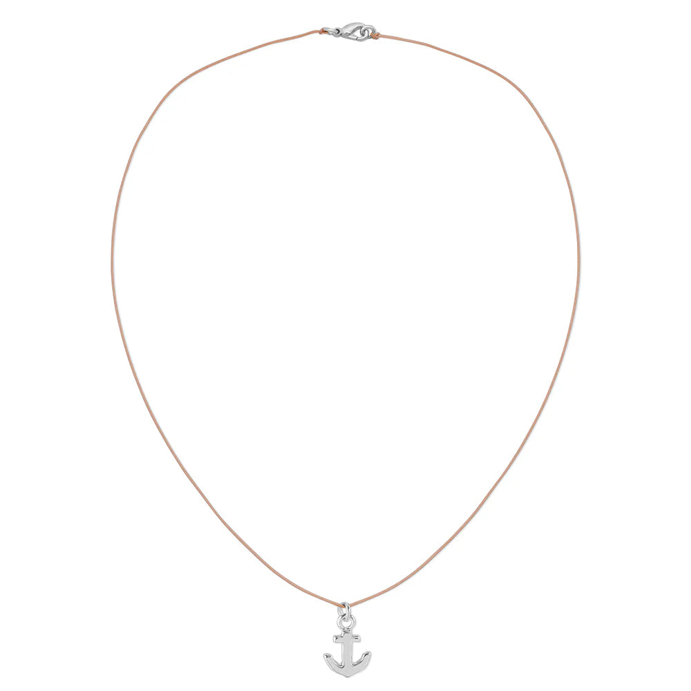 Lucky Feather - Ocean Life Necklace - Anchor - Silver