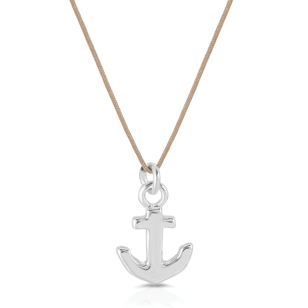 Lucky Feather - Ocean Life Necklace - Anchor - Silver