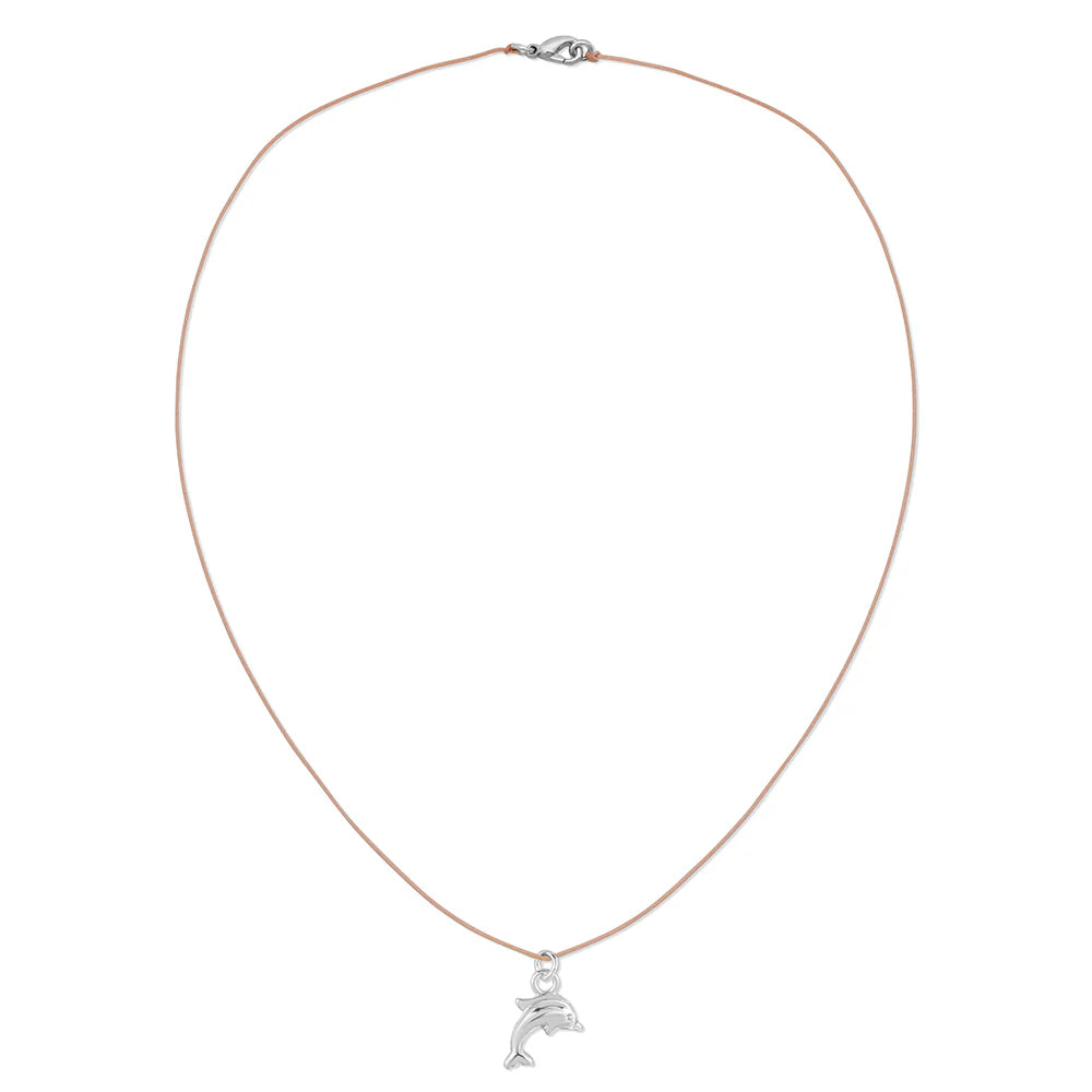 Lucky Feather - Ocean Life Necklace - Dolphin - Silver