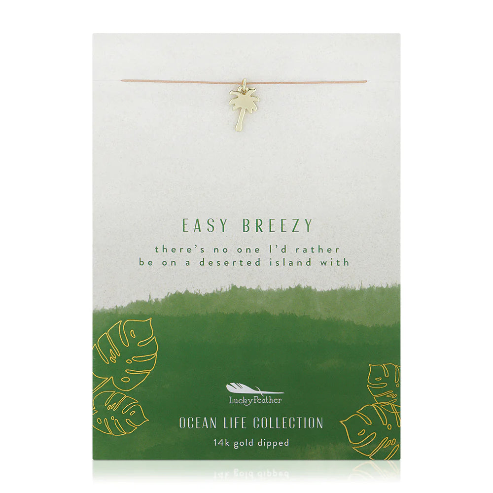 Ocean Life Necklace - Palm Tree - Gold