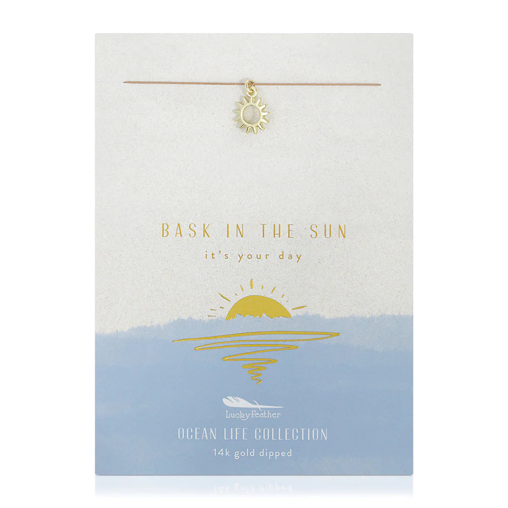 Lucky Feather - Ocean Life Necklace - Sun - Gold