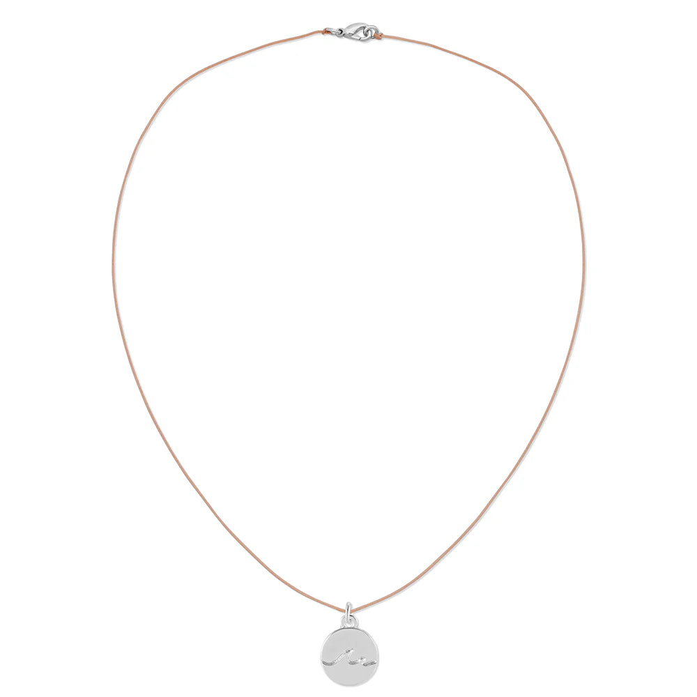 Lucky Feather - Ocean Life Necklace - Waves - Silver
