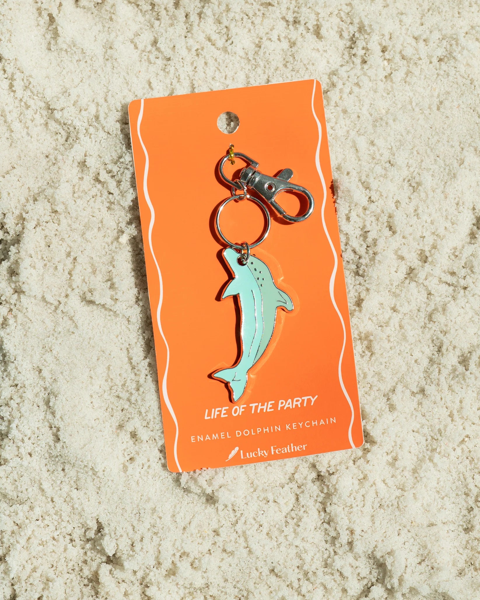 Lucky Feather - Ocean Life Keychain - Silver - Dolphin