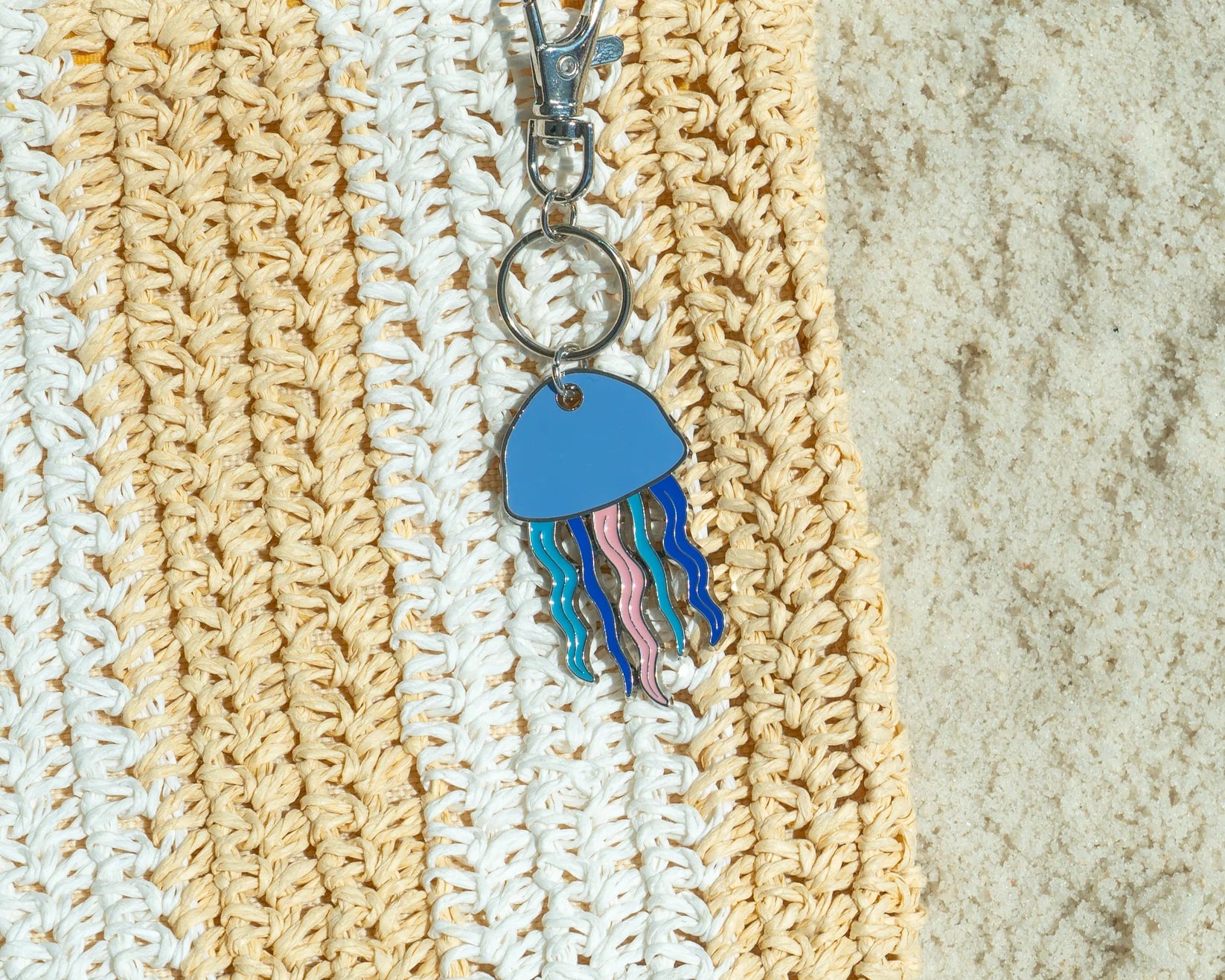 Lucky Feather - Ocean Life Keychain - Silver - Jellyfish