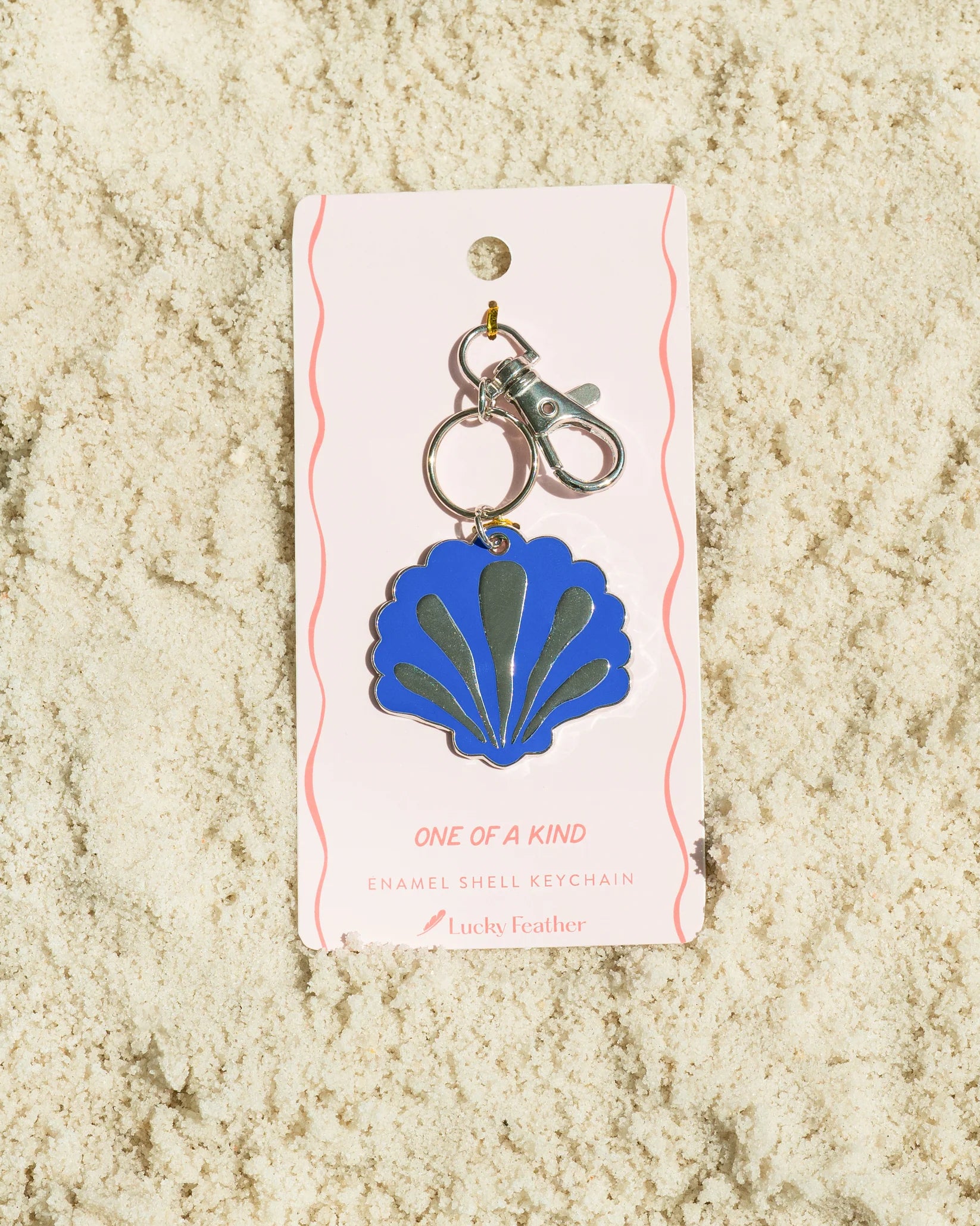 Lucky Feather - Ocean Life Keychain - Silver - Scallop Shell